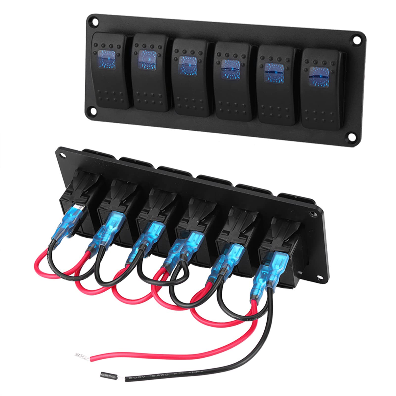 Panel de Interruptores Panel de Interruptores Basculantes Panel de Interruptores de Barcos Panel de Interruptores de Coche Panel de Interruptores Led de 6 Bandas 1224v Panel de