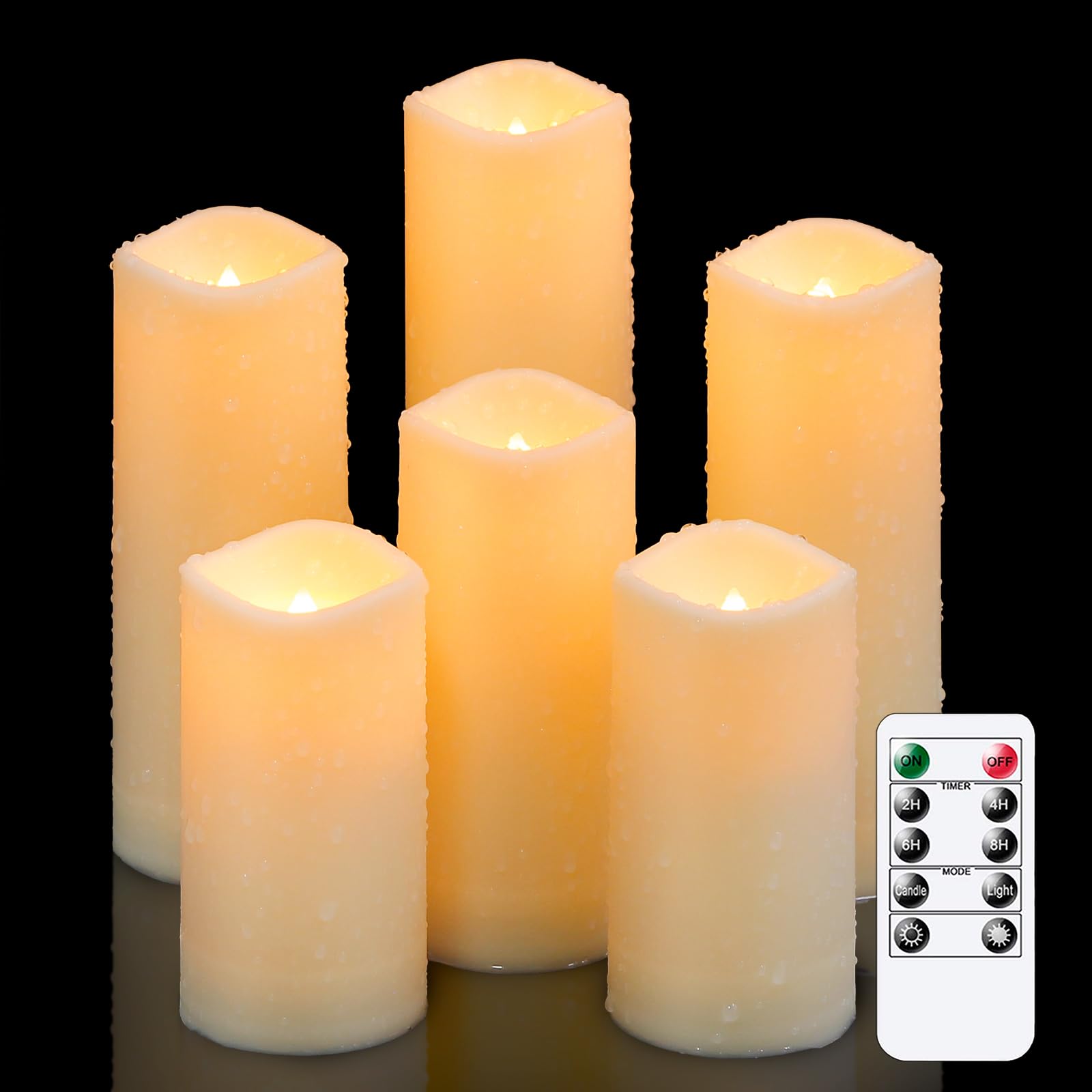 Candele Elettriche Tremolanti Mavandes - 10x30cm Con Telecomando, Timer E Effetto Fiamma Realistico - Foto 5
