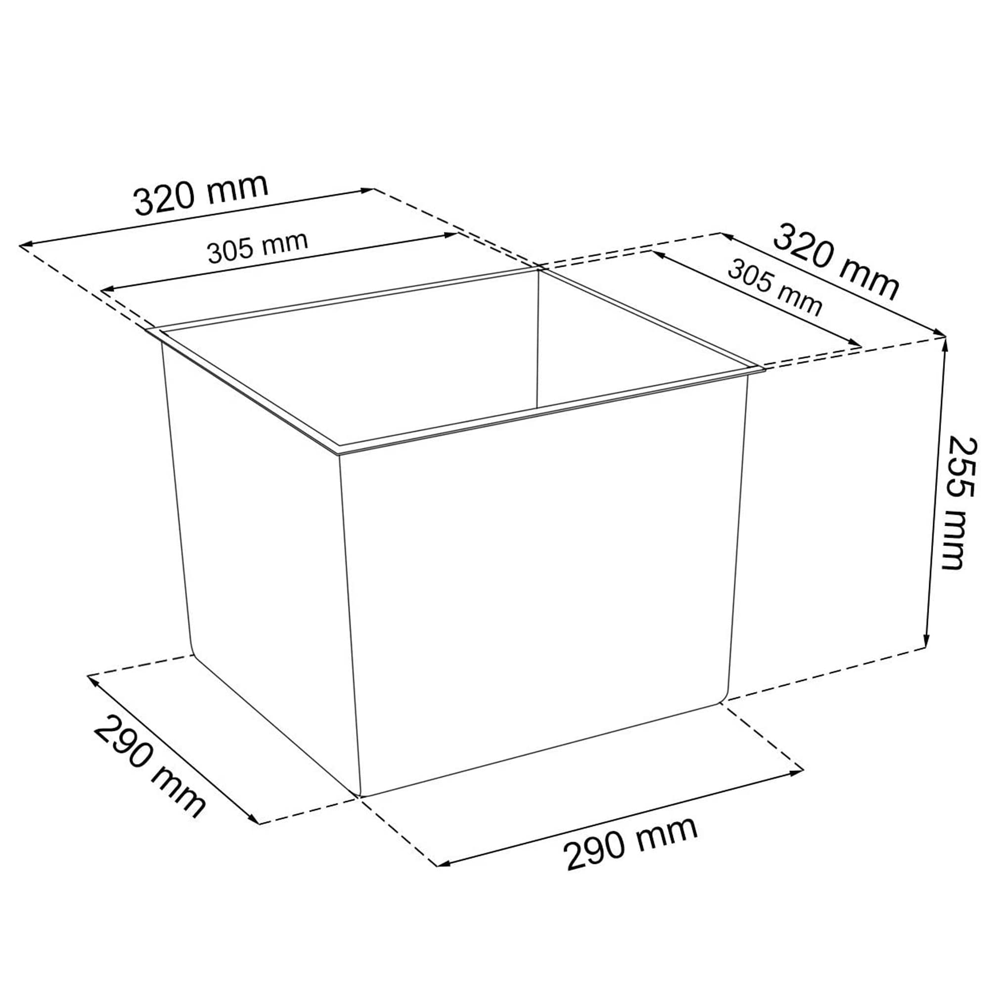 Maceta Rato de 49 litros con inserto 32,5 x 32,5 x 61 cm en color ocre oscuro - 5