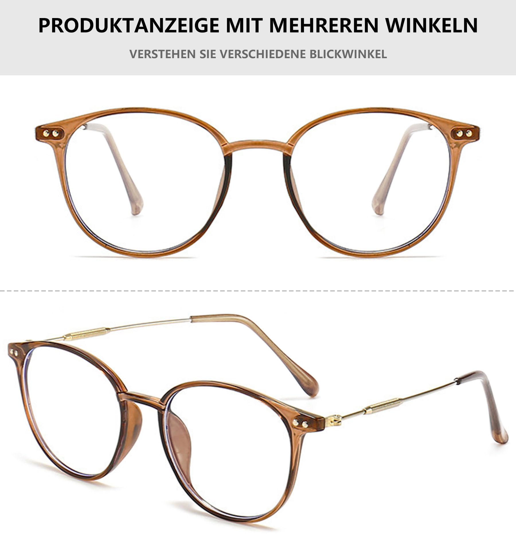 Lanomi Vintage Progressive Multifocal Reading Glasses Women Men Round Blue Light Blocking Eyeglasses Magnifying UV400 Outdoor Computer Reader Brown(Multifocal) 3.0 - Image 3