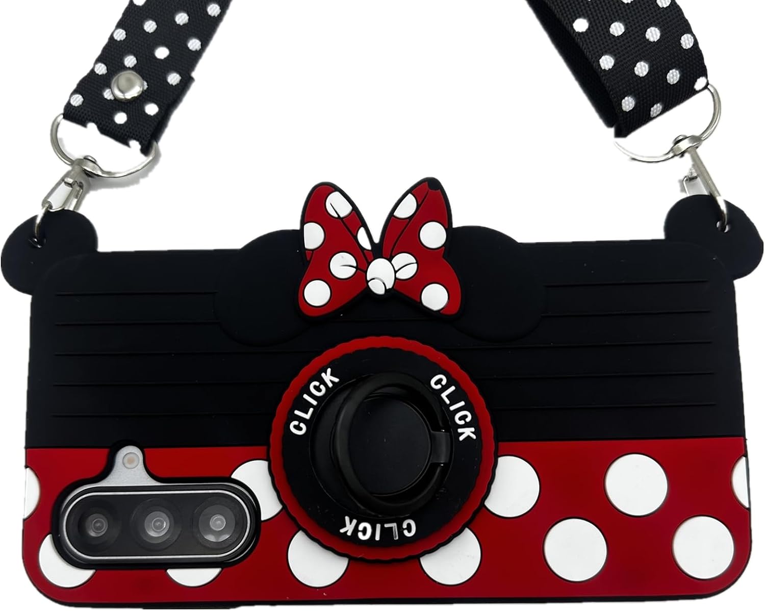 for Samsung S25 FE Case Cute Galaxy S24 FE Case with Kickstand 3D Carton Camera Rotating Ring Grip Holder Lanyard Teens Girls Women Silicone Cover for Samsung Galaxy S25 FE S24FE 6.7" (S24 FE/S25 FE)