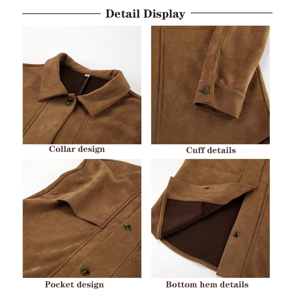 Veste en cuir synthétique pour femme - Veste d'automne Maillard marron en daim - Veste Y2k