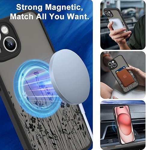 Miniatura 5 de OOK Funda magnética para iPhone 15 Plus compatible con MagSafe Funda delgada y translúcida mate, protección para lente de cámara, funda resistente a