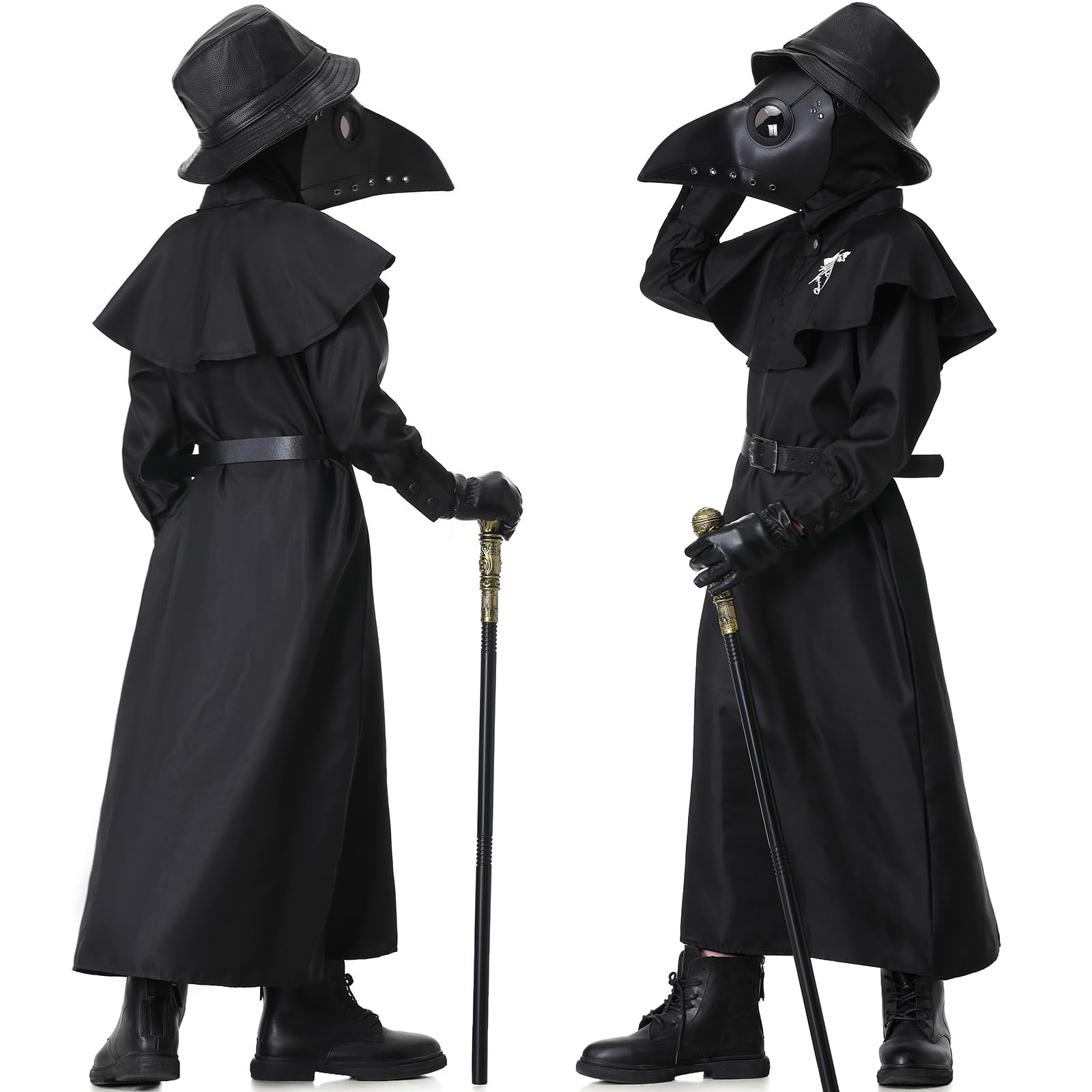 Costume Medico della Peste Bambino Vestito Maschera Dottore della Peste Ragazzi Ragazze Plague Doctor Costume Halloween Carnevale