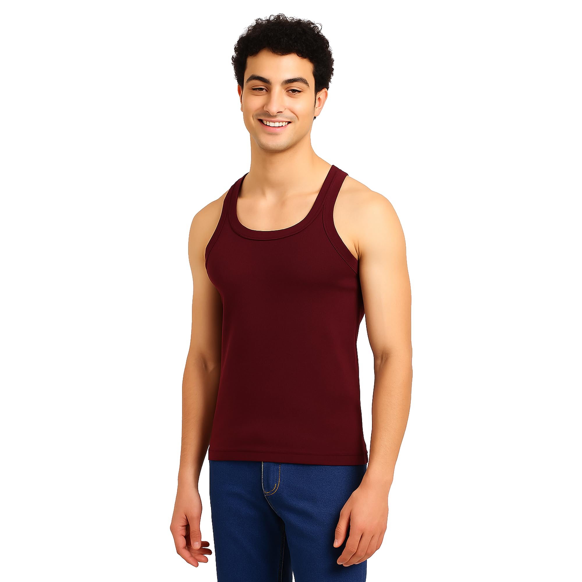 shiba Urbance Men’s Gym Vest/Tank Top | 100% Cotton, Breathable & Sweat-Absorbent | Sleeveless Innerwear for Workout, Running Soft Stretch Rib | Multicolor-picture-27