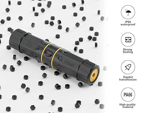 Miniatura 4 de FGB Paquete de 3 acopladores RJ45 impermeables Cat7, acoplador Ethernet impermeable hembra a hembra