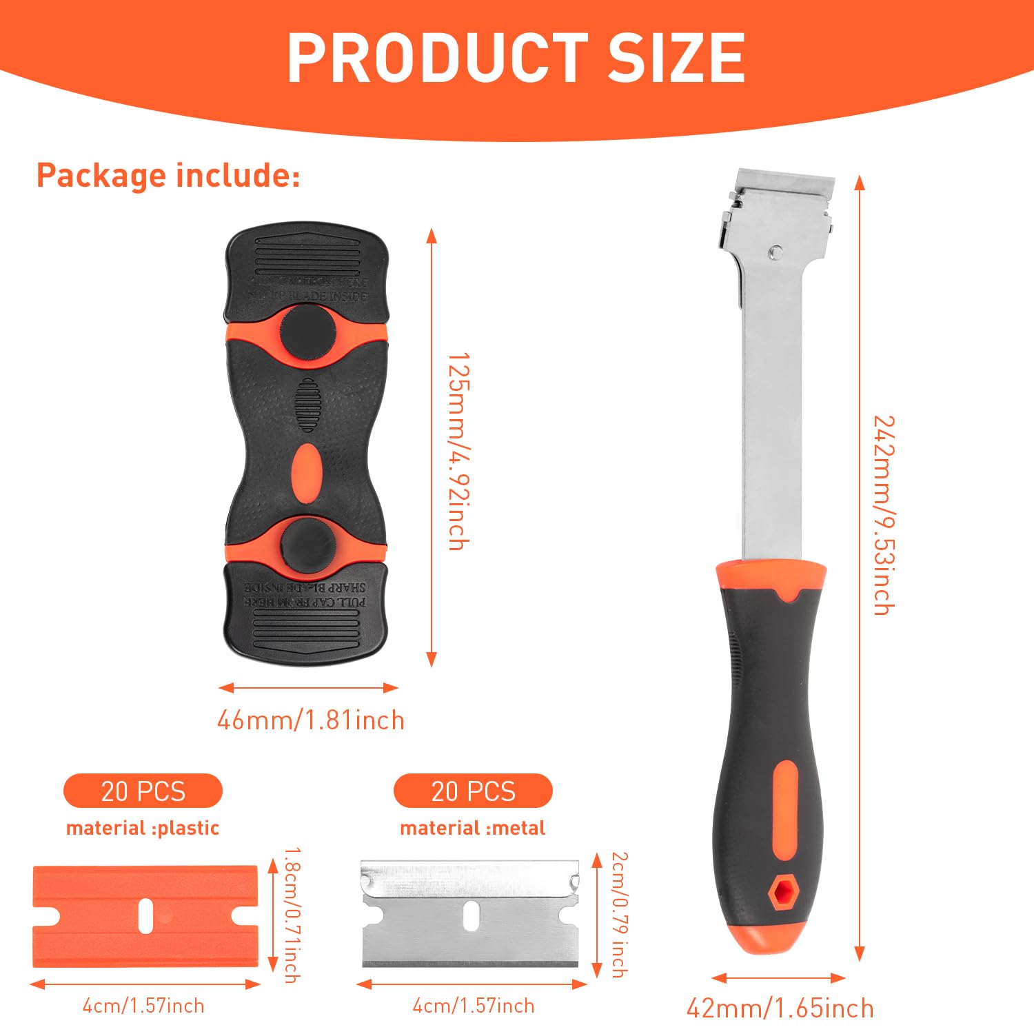 Window Scraper Tool, 2 Pcs Glass Scraper for Windows Oven Scraper Tool Non Scratch - Image 4