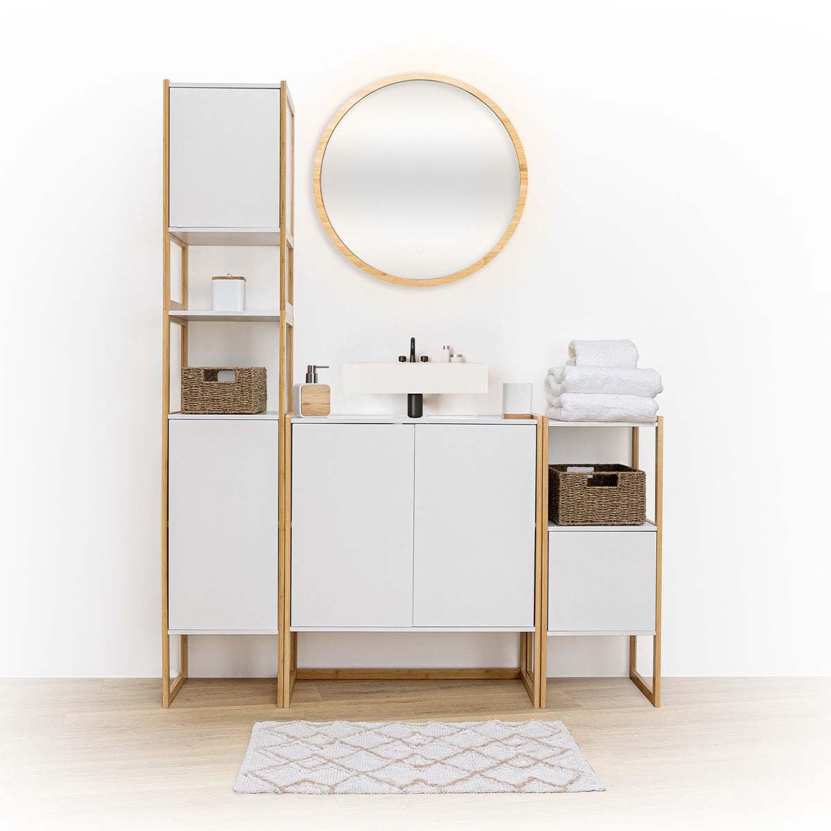 5 five simply smart Mobile basso sotto lavabo naturéo, bianco