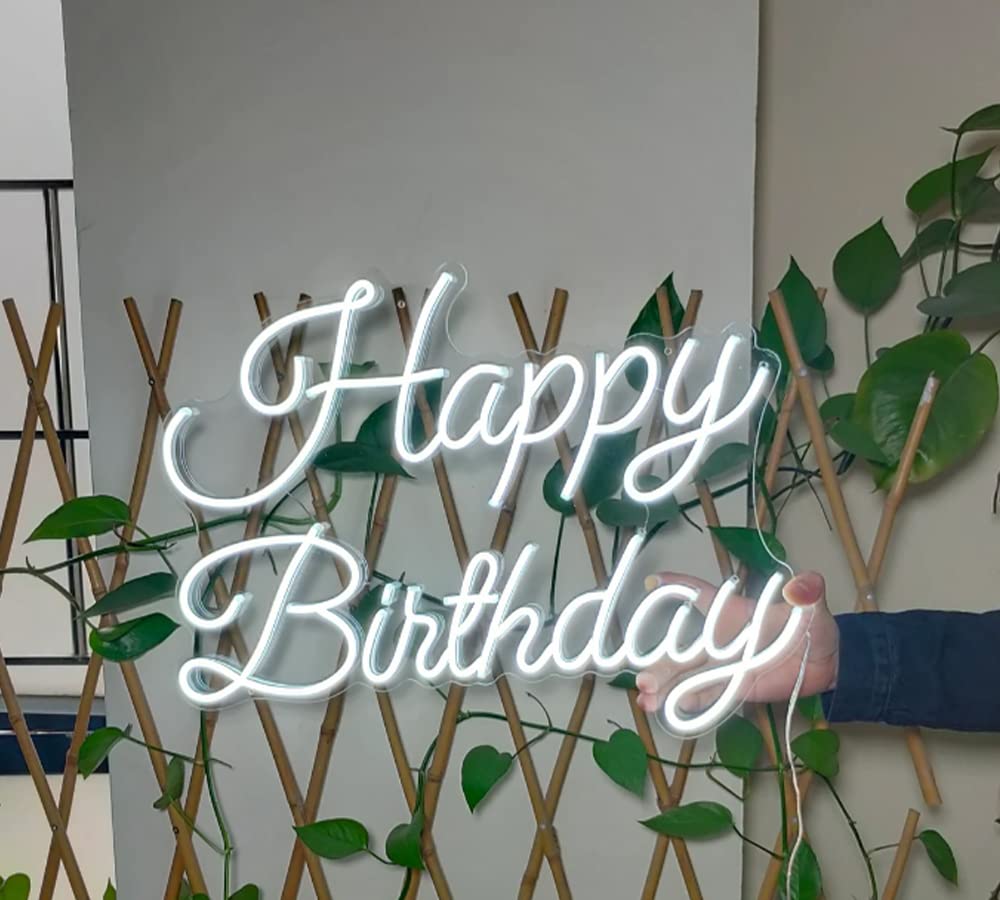 Ulalaza Neonowy znak LED, lampka nocna, Happy Birthday, do domu, sypialni, salonu, baru, artystyczna dekoracja, impreza, ślub, urodziny, Boże Narodzenie, z USB 5 V
