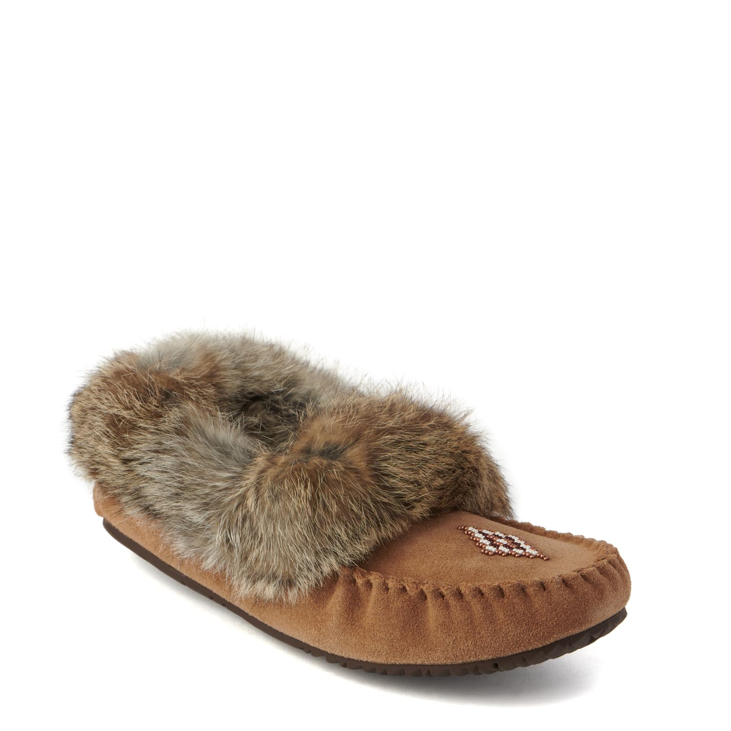 Leather Slippers Rabbit Fur Lined Moccasins Moccasins Womens