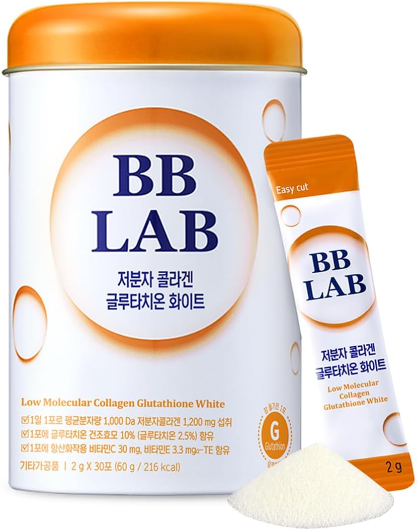 BB LAB Collagen Glutathione White, Low Molecular Korean Stick Supplement, Fish Peptides, Vitamin C, Vitamin E, Glutathione, Fast abosorption, Orange Flavor BB LAB Collagen Glutathione White, Low Molecular Korean Stick Supplement, Fish Peptides, Vitamin C, Vitamin E, Glutathione, Fast abosorption, Orange Flavor