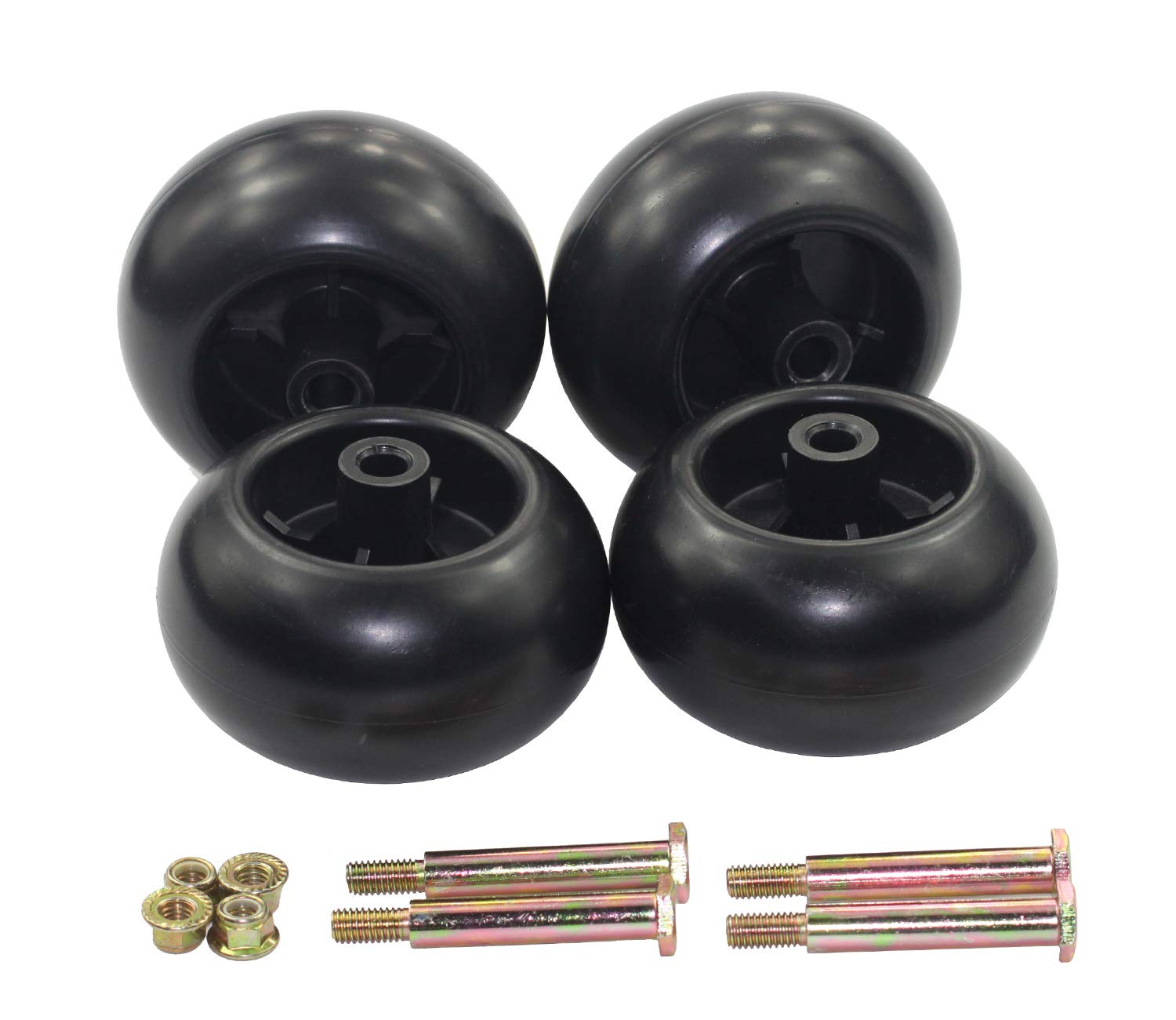 Photo 1 of Antanker Lawn Mower Deck Wheels 753-04856A Fits for Cub Cadet RZT50 RZT54 LT1050 734-3058 Deck Rollers Gauge Wheel Replace for Craftsman Husq JD AM116299 M111489 4 Packs 5-inch 753-04856A
