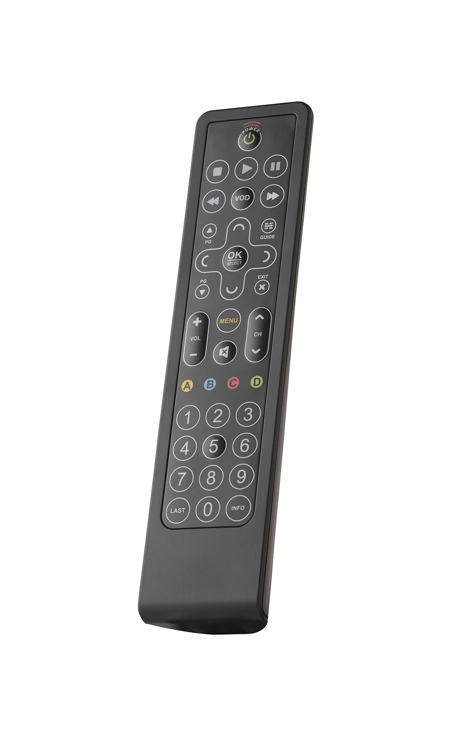 Telecomando Slate (confezione da 20 telecomandi) - Telecomando universale per gli ospiti - Completamente lavabile - Nero