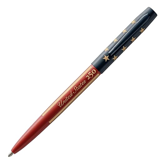 Fisher Space Pen United States 250 Stars & Stripes, Cap-O-Matic Pen, Black | Gift Box, Pressurized Ballpoint Pen, Writes Upside Down & in Extreme Temperatures, Medium Point, Pocket Clip, Made in the USA