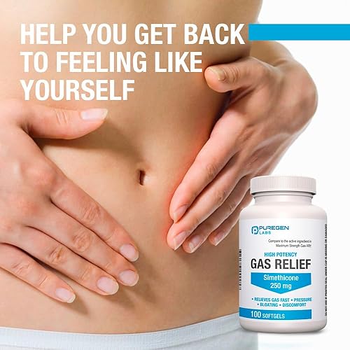 Miniatura 4 de Cápsulas blandas de alivio de gases de máxima resistencia con simeticona de 250 mg para aliviar la presión, la hinchazón y las molestias dolorosas