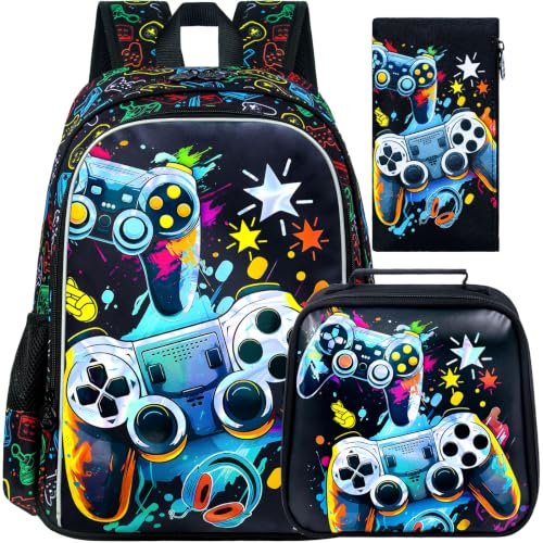 Image of UFNDC 3PCS Boys Backpack,16 inchKids Dinosaur Bookbag with Lunch Box, School Bag for Elementary Toddler
