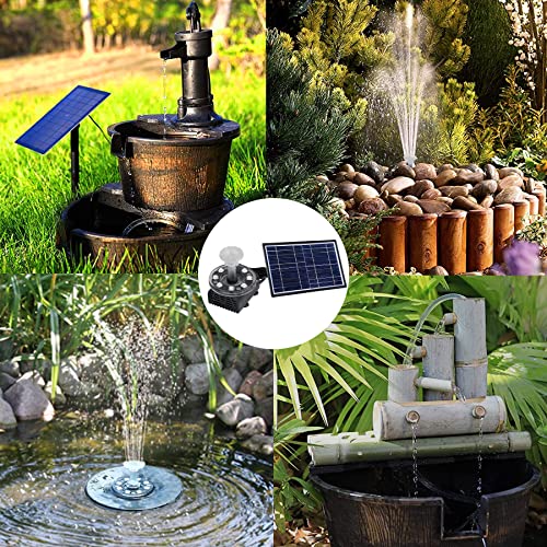 Boadw LED Solar Springbrunnen mit 7W Solar Panel Eingebaute 5000 mAh Batterie Solar Teichpumpe Solarbrunnen Fontäne Pumpe mit 10 Fontänenstile für Teich, Garten,DIY-Wasserspiele,Vogel Bad