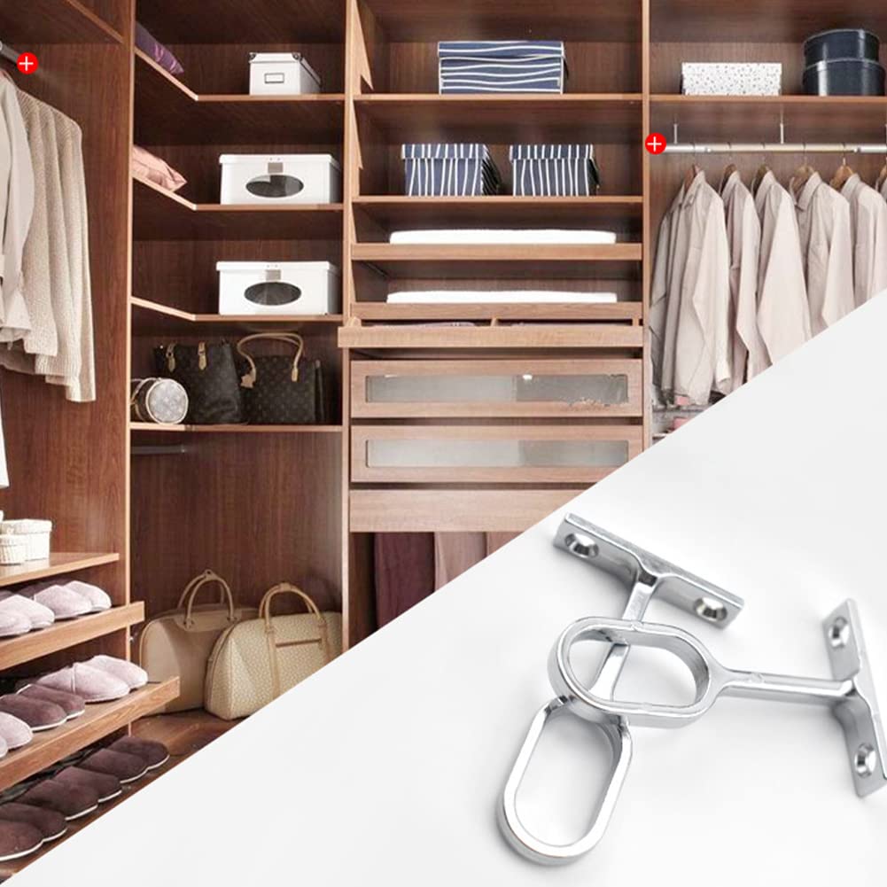 Supporto Per Asta Guardaroba - 2 Pezzi In Acciaio Inox, Facile Da Montare - Foto 7