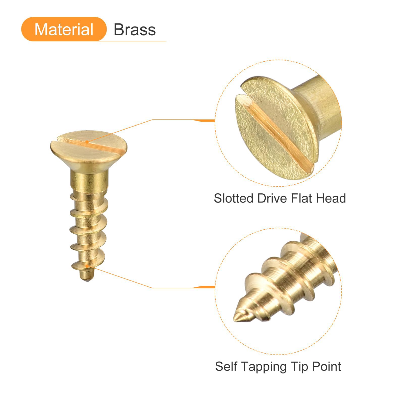 TA-VIGOR 50Pcs Self Tapping Screws, M5 Slotted Flat Head Screw, 20mm Round Head Slotted Tapping Screws - Image 4
