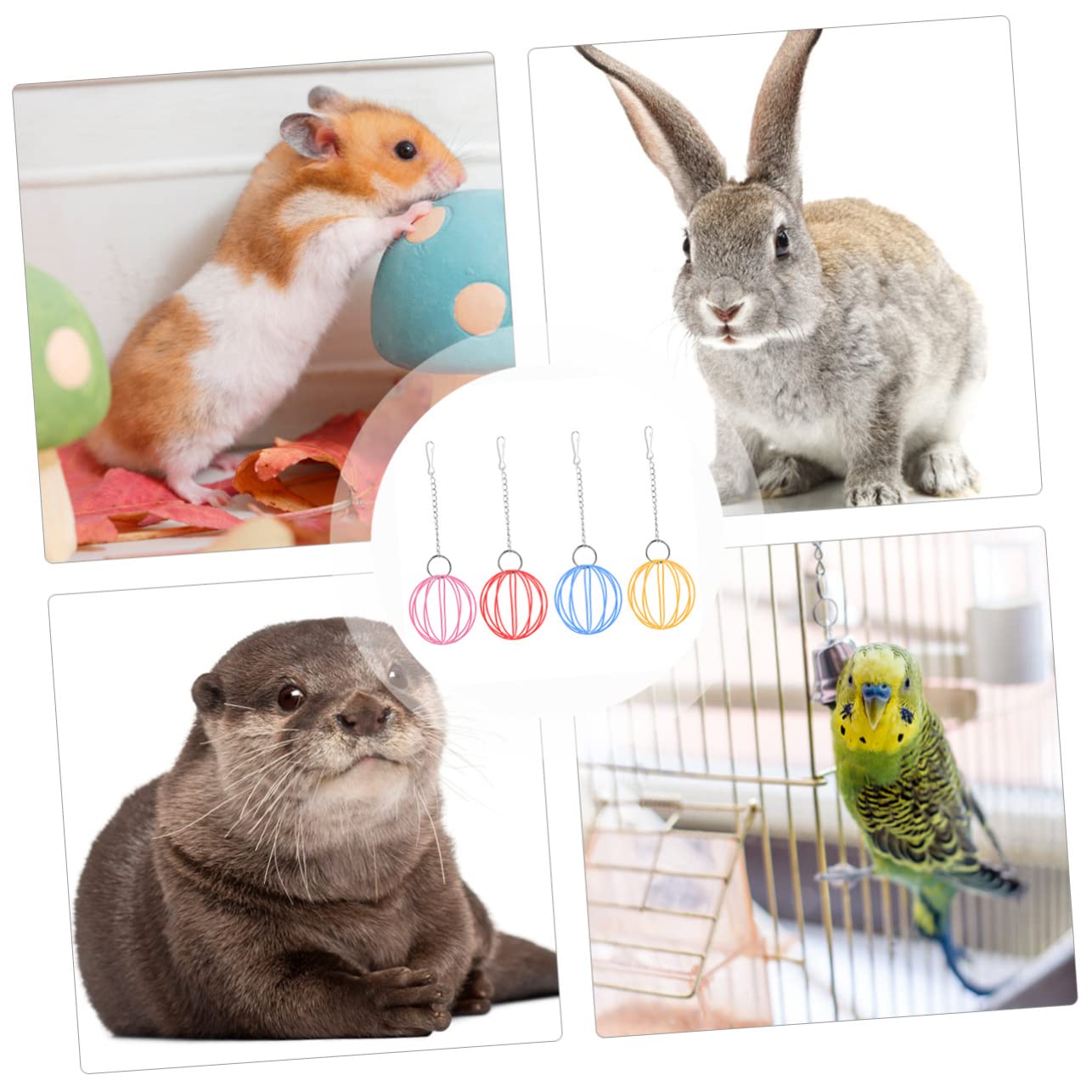 BESPORTBLE 12stücke Teiliges Hamster-futterball-spielzeugset Hängendes Futterspielzeug Für Kleintiere Für Hamster Zwerghamster Und Andere Nager Zufällige Farben