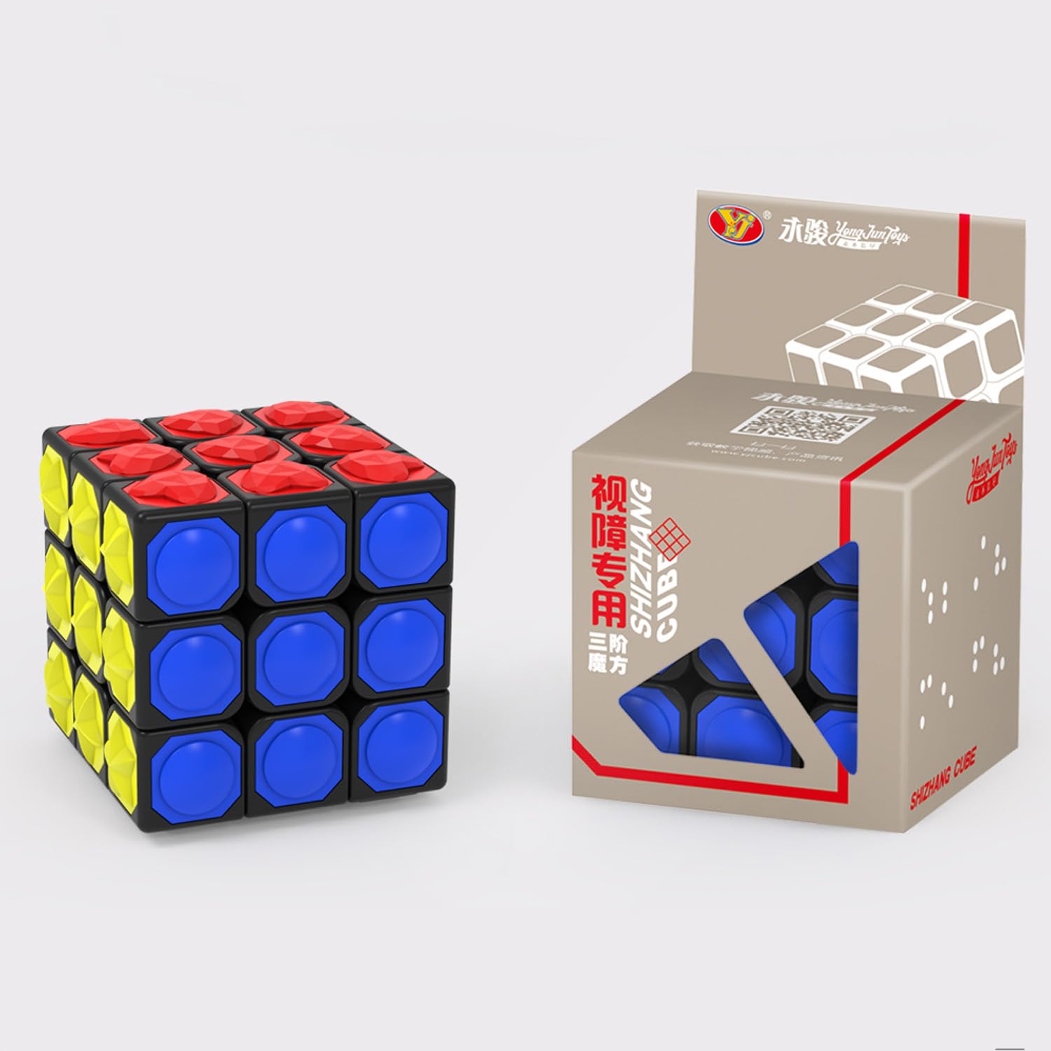 3D Blind Speed ​Cube, IQ Braille Cubo Magico Gioco di Ragionamento Puzzle Specifico, per Ciechi in Caso di Debolezza Visiva