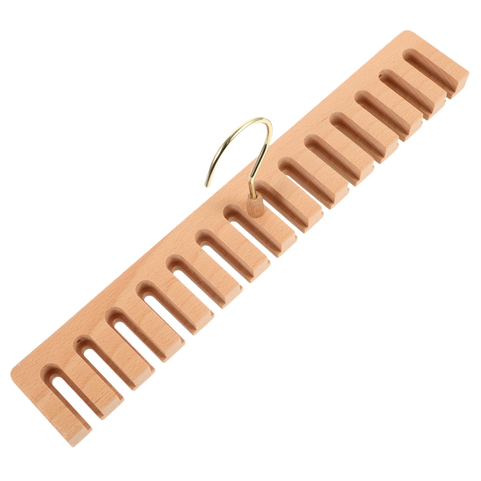 Levemolo Belt Hanging Rack Wooden Belt Organizer with Slots for Closet Storage for Home and Retail Use Natural Finish