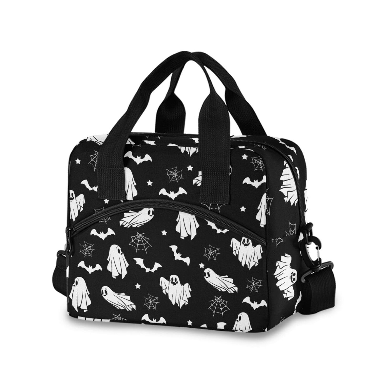 Skull Gothic Insulated Lunch Bag Reusable Lunch Tote Bag Cooler Bag for Women Men Adult Lunch Box with Adjustable Shoulder Strap Leakproof Lunch Bag