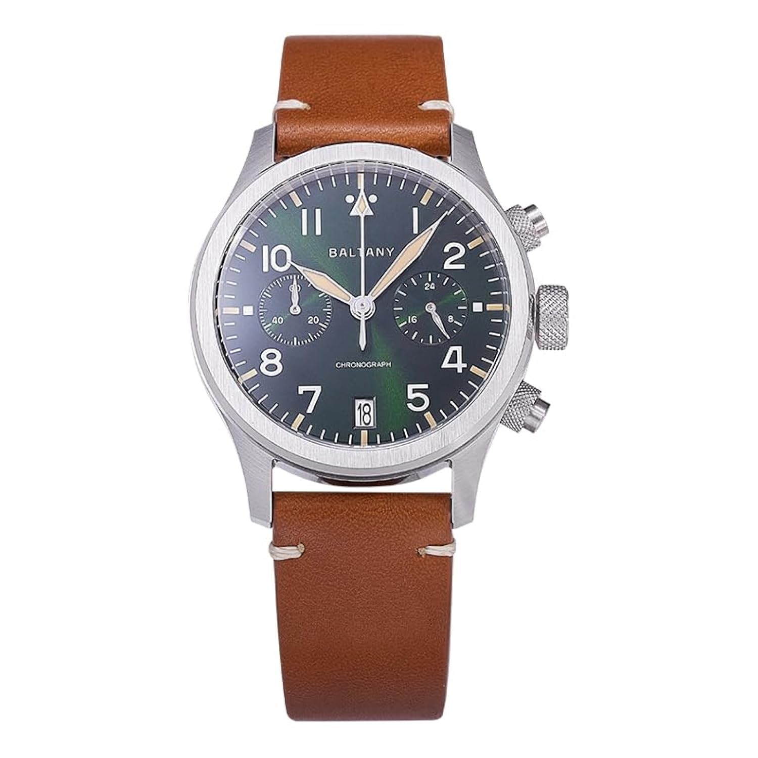 Baltany Military Steel Chronograph Watches 39mm VK64 Sub-diaL 102M ​Waterproof Men Wristwatch