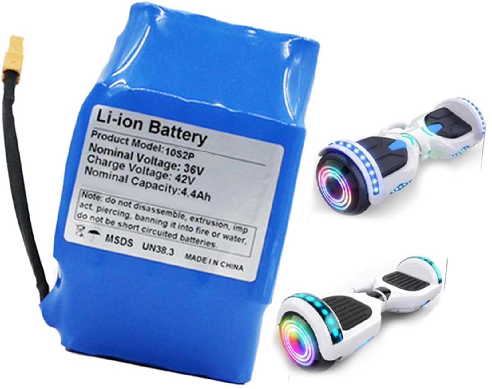 36 V 4400 mAh 6000 mAh Batterie Ebike pour 500W Moteur Scooter Vélo Electrique, Batterie E-Bike Lithium-ION Hoverboard Batterie Vélo Electrique avec Chargeur XT60
