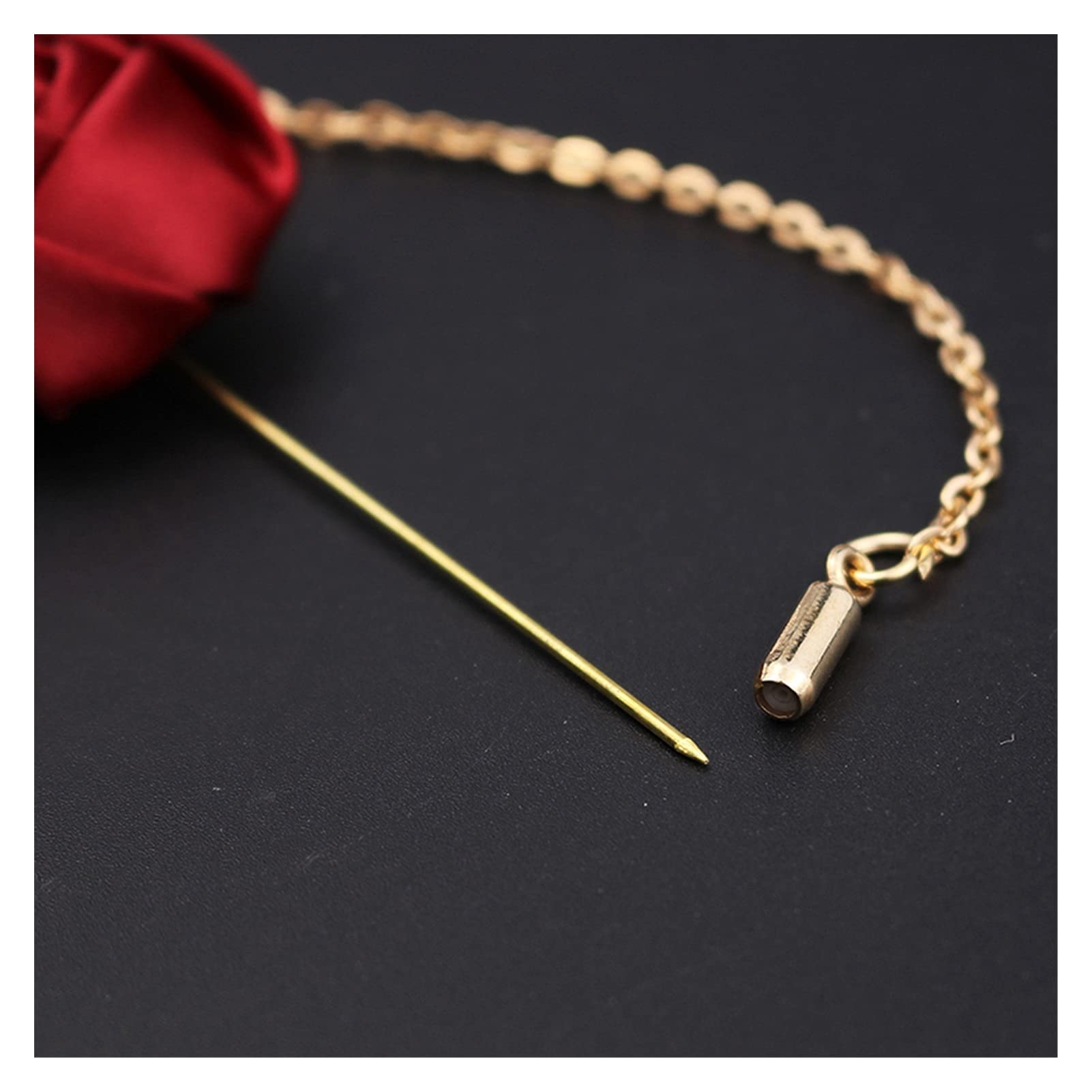 Männer Rose Blume Golden Leaf Mode Brosche Anzug Revers Leinwand Stoff Band Krawatte Pins Männer Hochzeit Blume Im Knopfloch Brosche schmuck