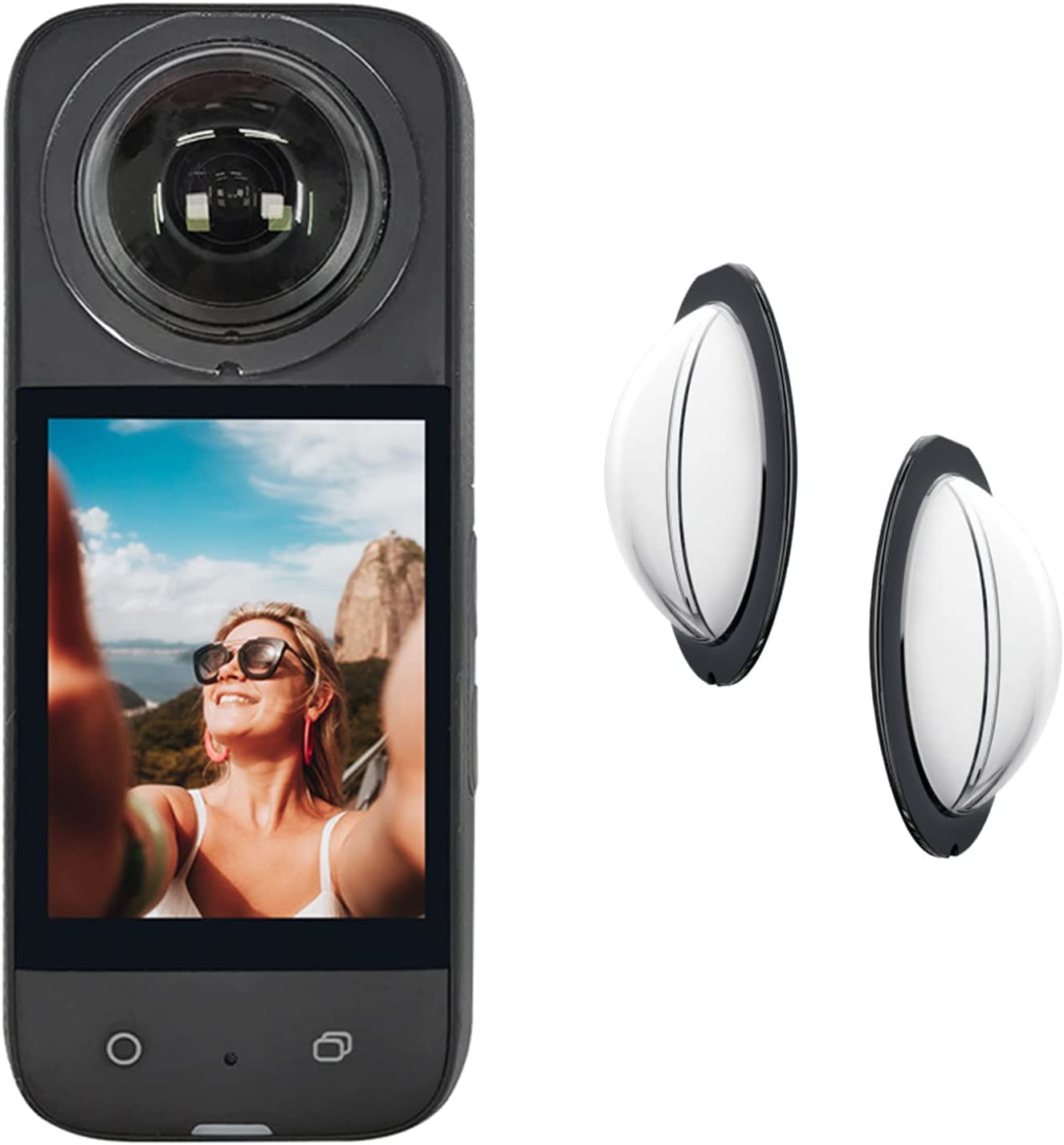 Careflection || Sticky Lens Guard Tempered Glass for Insta360 One X3 Lens Protective HD Glass 9H Hardness Scratch Guard Accessories