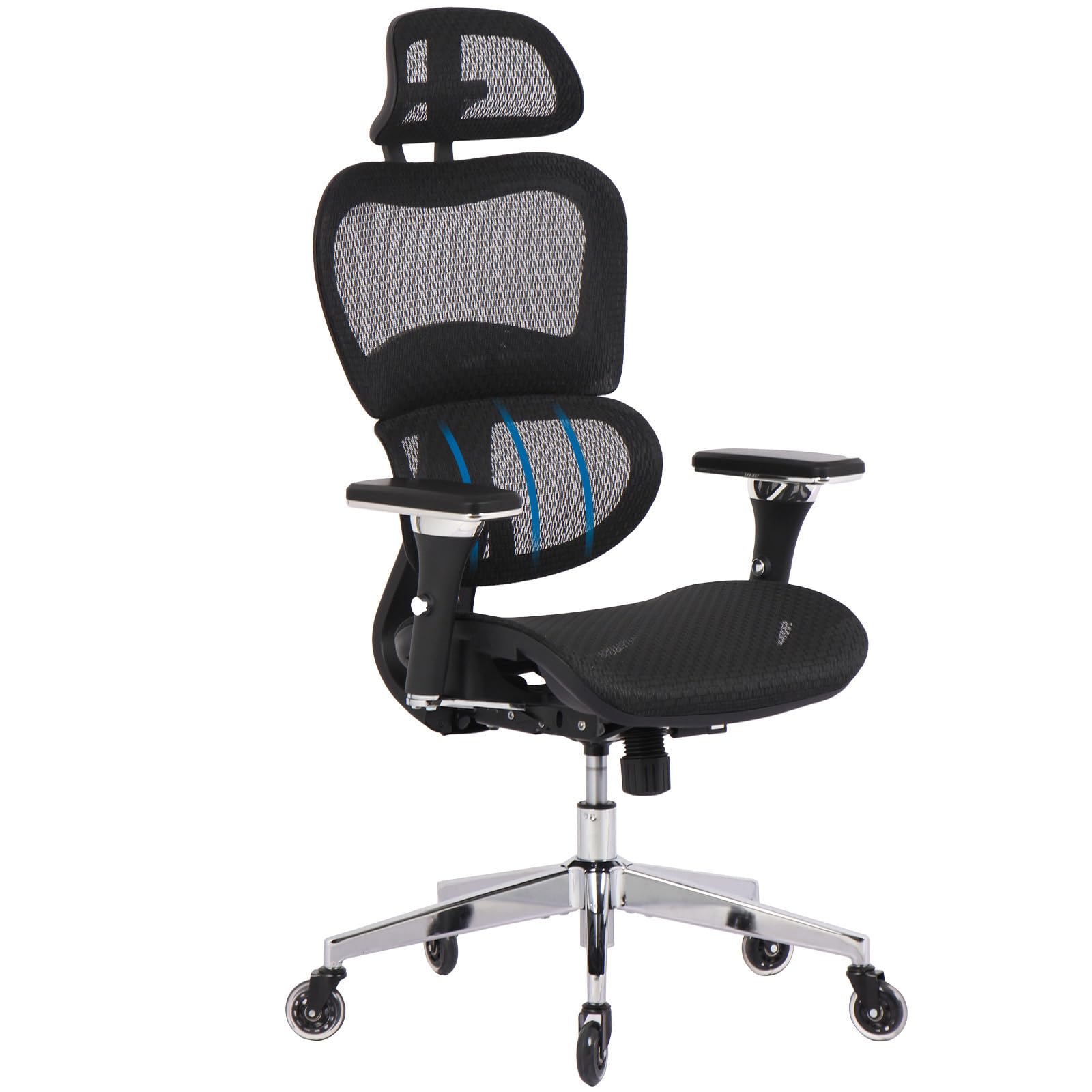 K800 Sedia Ergonomica da Ufficio, Poltrona Girevole, Ottima Come Gaming | Braccioli 4D e Supporti Lombari Cervicali Regolabili, Ergonomia ai Massimi Livelli, Supporto Lombare Dinamico