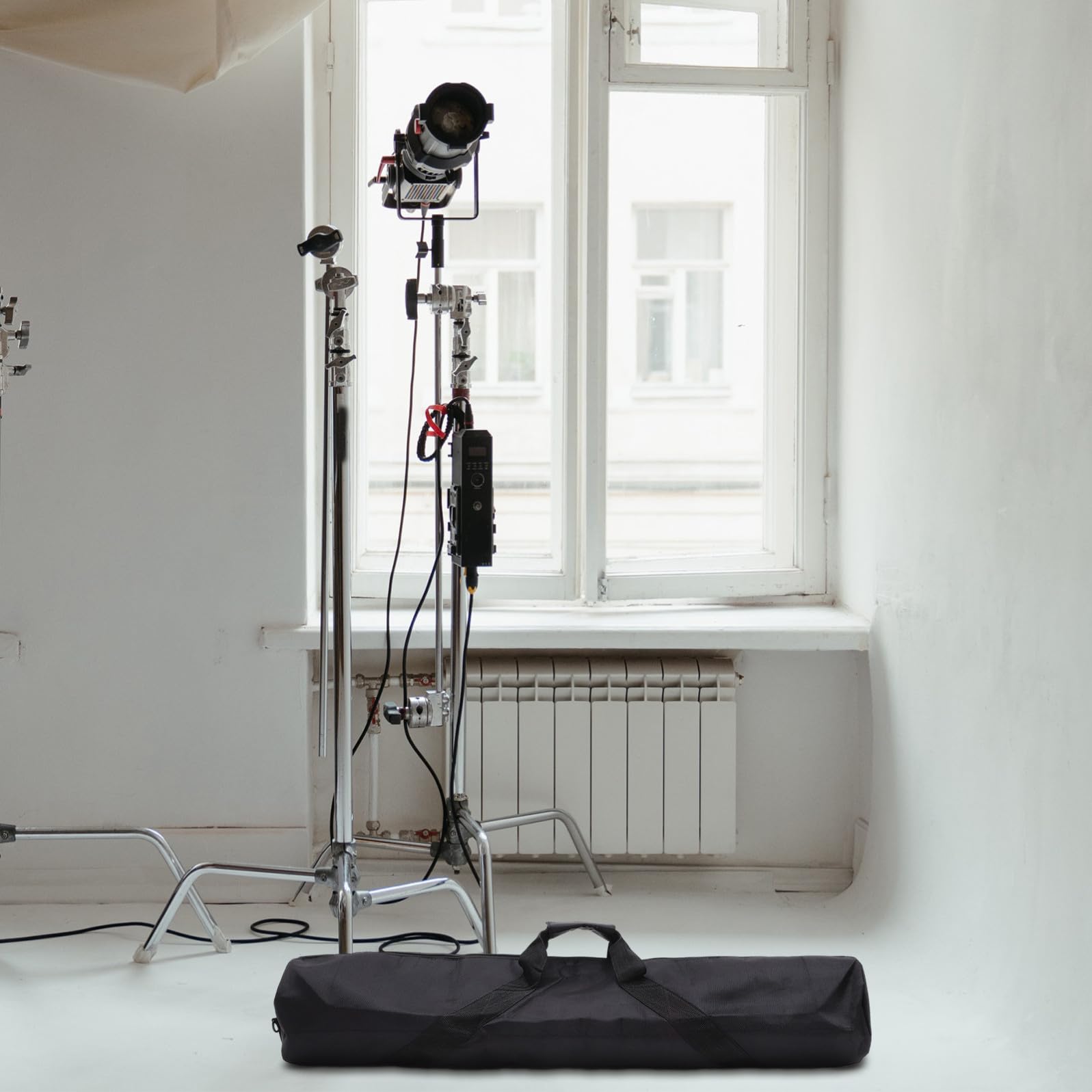 Toddmomy Borsa Campeggio e per Fotografia Oxford Nero Chiusura a Zip, Resistente e Portatile Protezione Eccellente Treppiede per Supporti Luce e Aste Telescopiche