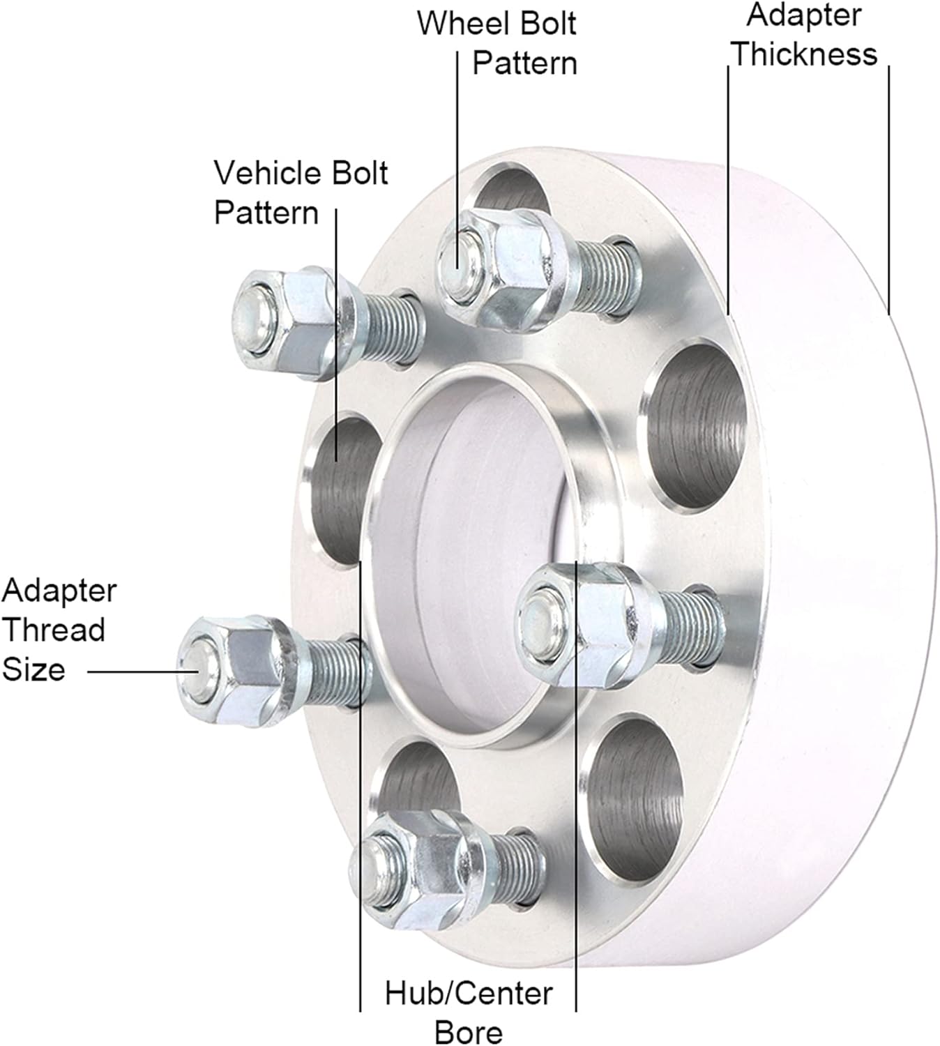 2PCS 5x114.3 1.25 inch Wheel Spacers adapters 5 Lug 5x4.5 to 5x4.5 12x1.5 studs 60.1mm fit for GS200t Wheel Spacers for ES350 Wheel Spacers for IS250 Wheel Spacers
