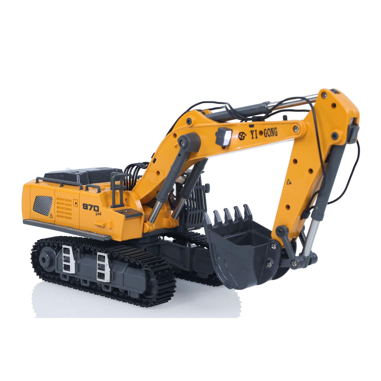 TOUCAN RC HOBBY 1/50 Elettrico RC Escavatore K970 Telecomando Digger Costruzione Auto Secchio Metallo Tracce Luci Suoni Modello Finito per Età 14+