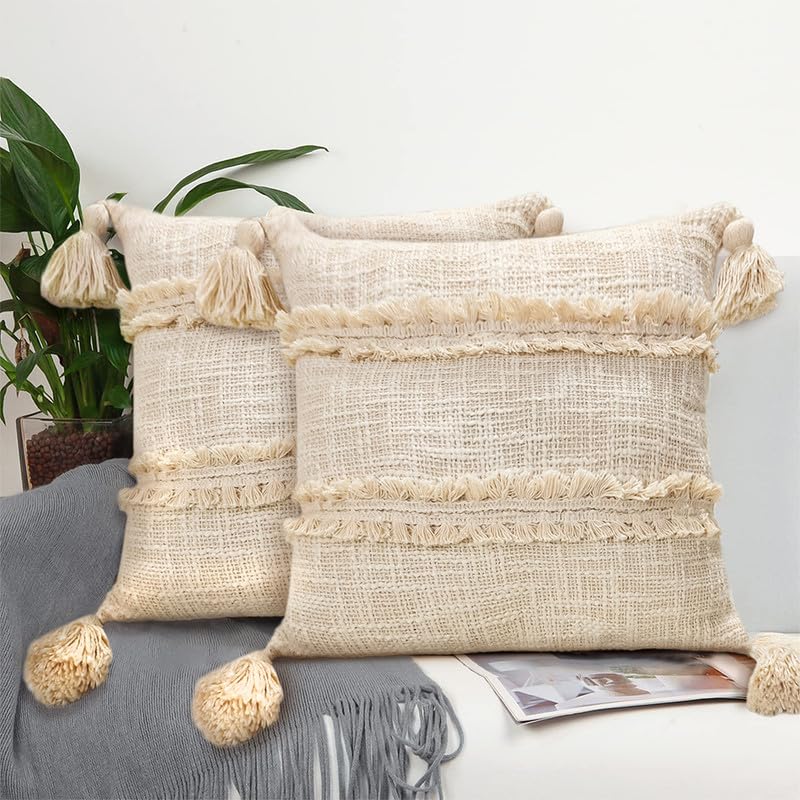 Bird Wing Birdwing| Decorative Throw Pillow Covers 12X12 Inch, Soft Boho Cotton Couch Cushion Pillow Covers For Home, Set Of 2, Beige Color, 200 TC (B0CH3ZN2TT) Amazon Price History, Amazon Price Tracker