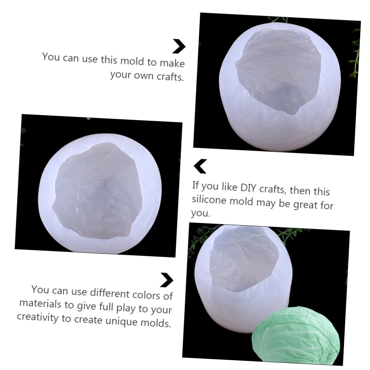1pezzi Silicone Epoxy Mold per Creazioni Fai Te Stampo Silicone per Verdure Mold Cabbage Shaped per Realizzare Decorazioni e Dolci Artigianali
