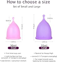 Vista 5 de Copas Menstruales con Copa de Almacenamiento Plegable, Diseño a Prueba de Fugas con Copas de Período de Silicona de Grado Médico Reutilizables