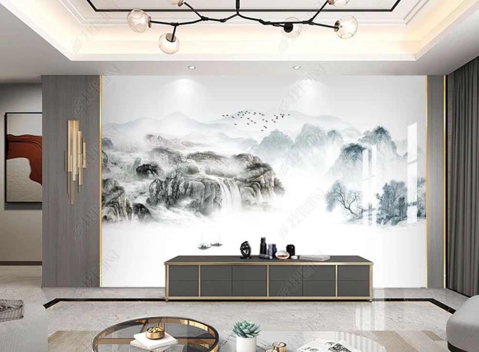 Papier peint intissé paysage de luxe 300x210 cm pour grand mur de salon