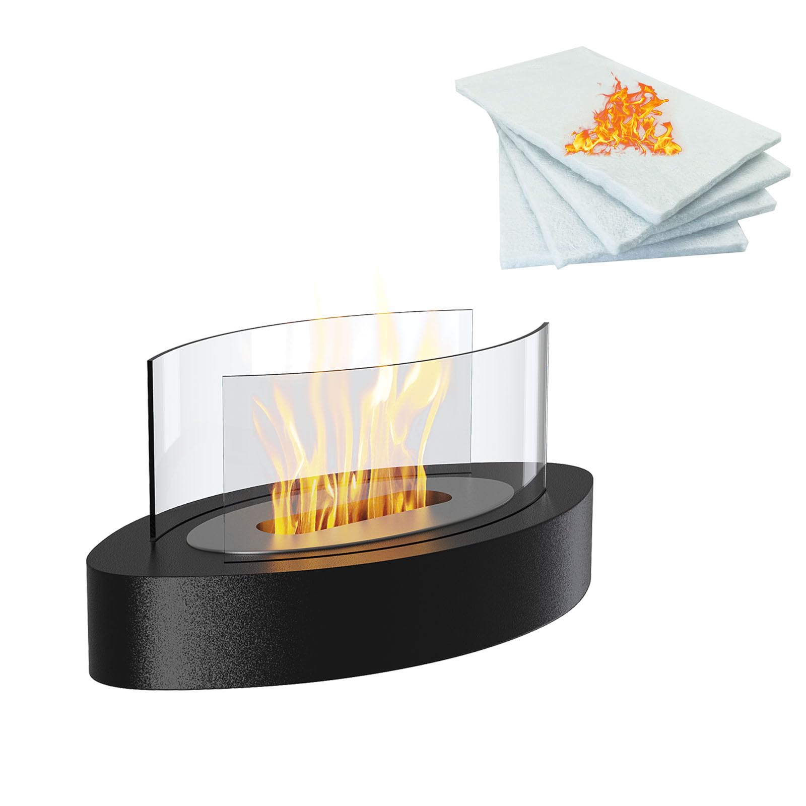 Tabletop Fire Pit Kit with Ceramic Wool Wick Replacement