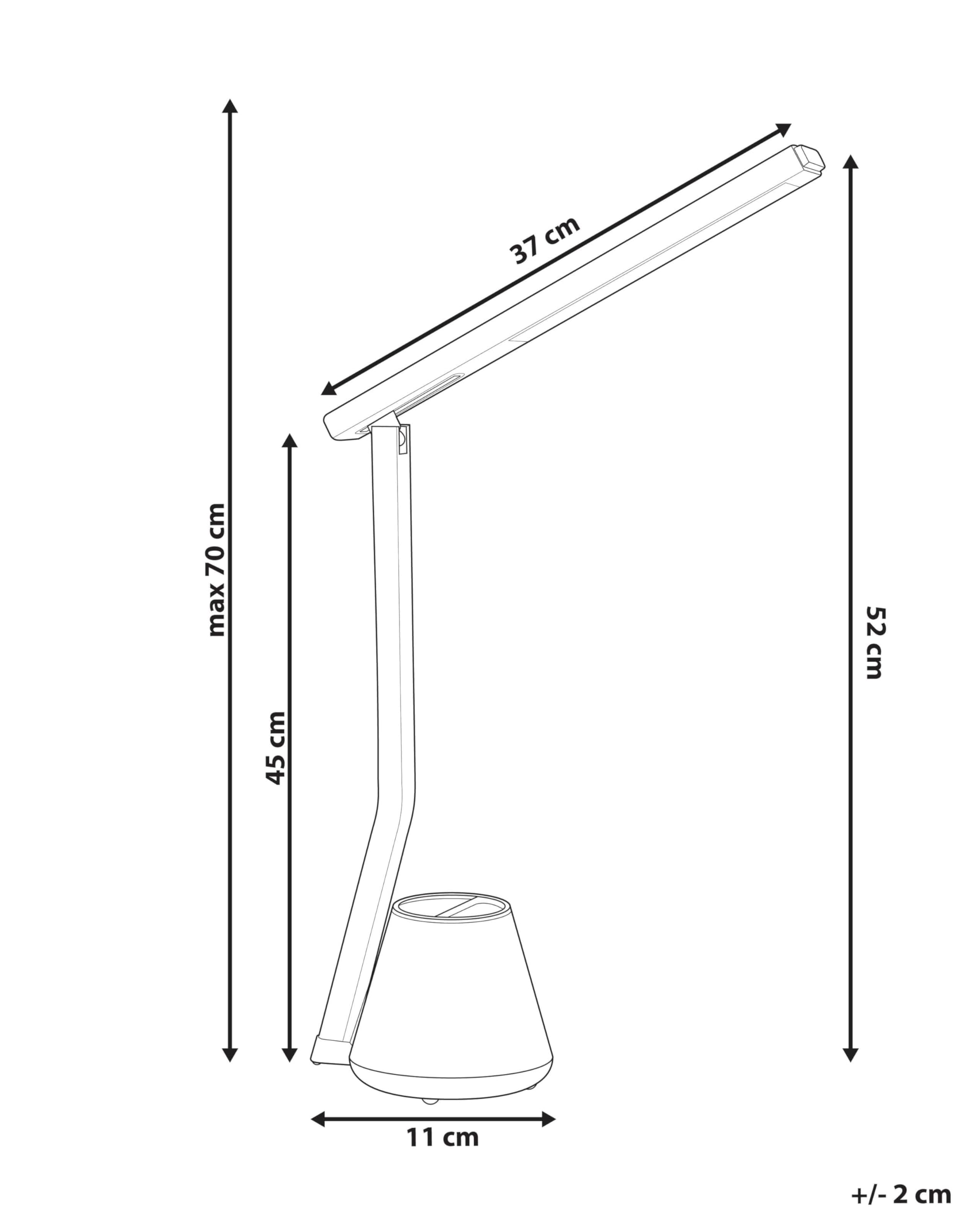 Beliani Lampada da scrivania moderna a LED con portapenne 3 modalità Materiale sintetico Paralume regolabile Nero