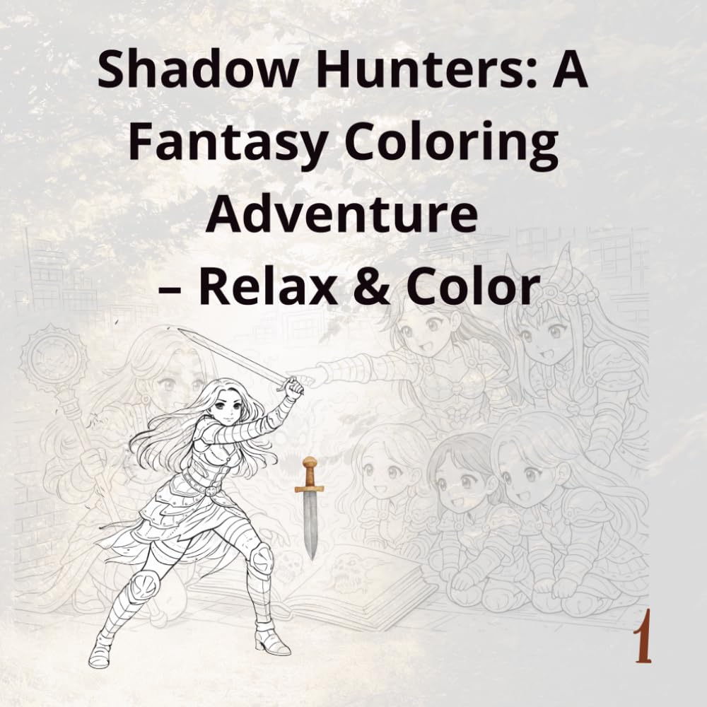 Shadow Hunters: A Fantasy Coloring Adventure – Relax & Color: A magical adventure with brave girls, mysterious creatures and hidden worlds