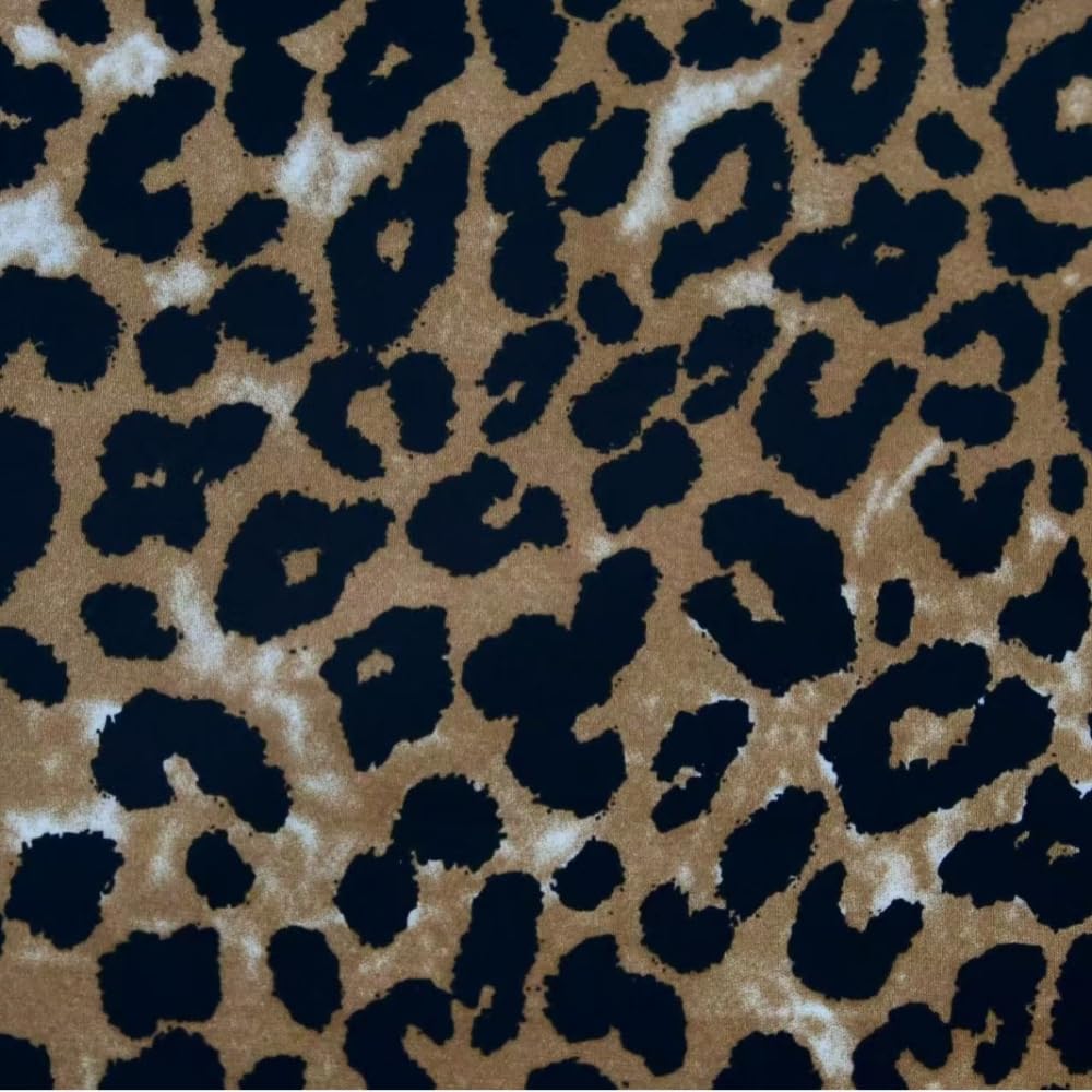 5 m, larghezza 150 cm, motivo leopardato, tessuto per imbottitura, tessuto al metro, tessuto decorativo per lavori fai da te, artigianato, decorazione per la casa, decorazione di abbigliamento, caffè