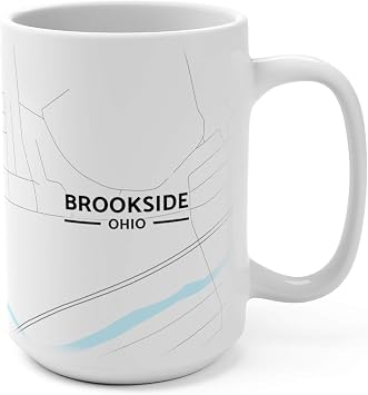 Brookside, Ohio OH Map Mug (15 oz)