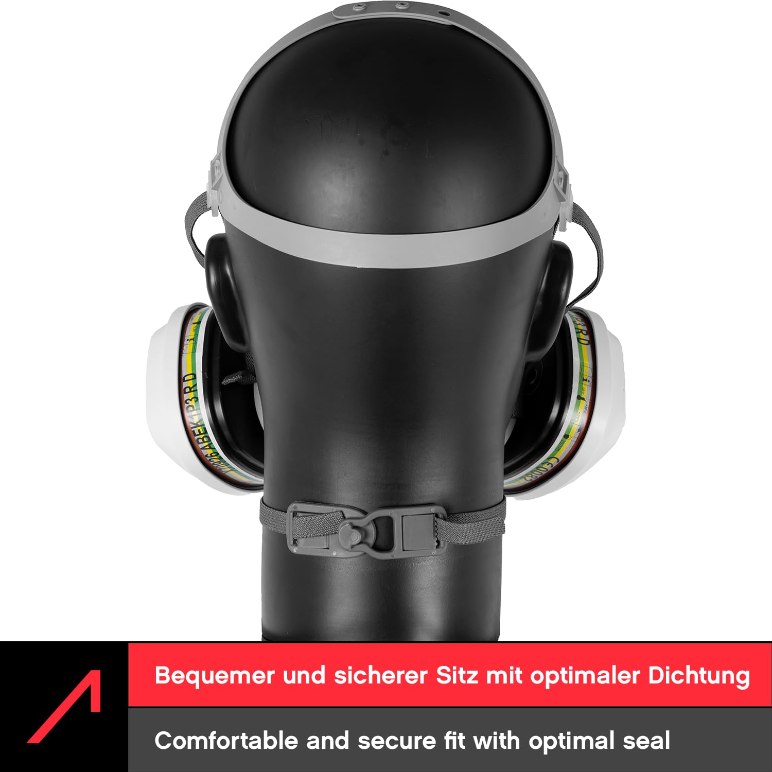 ACE Conjunto de protección respiratoria Máscara respiratoria con doble filtro - Media máscara contra polvo, partículas, gases y vapores