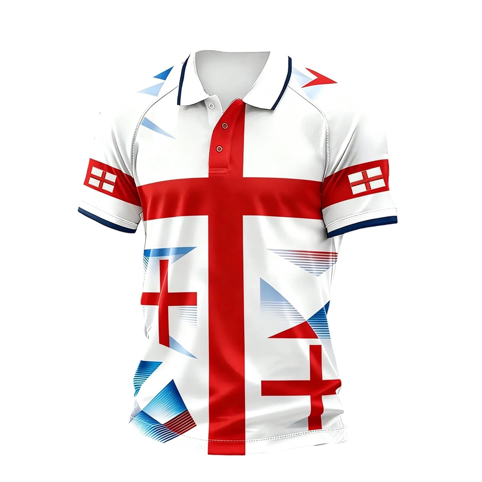 New England Football Shirt 2026 Mens National Flag Print Polo Shirt World Cup Lion Print Britain Short Sleeve T Shirt Stretch Regular Fit Sport Top for Soccer Supporter Hot Pink XL