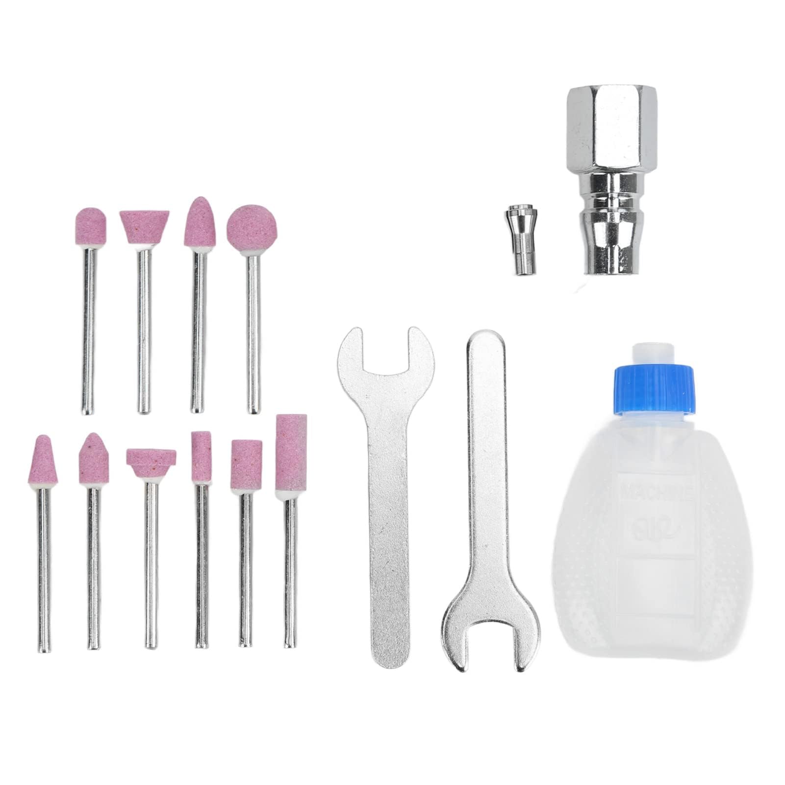 Kit Meuleuse Stylo Pneumatique Professionnel, Mini Meuleuse Air Crayon avec Accessoires, Alliage de Zinc, 65000 tr/min, 90 psi, Pince 1/8 pouce, pour Polissage Gravure Découpe