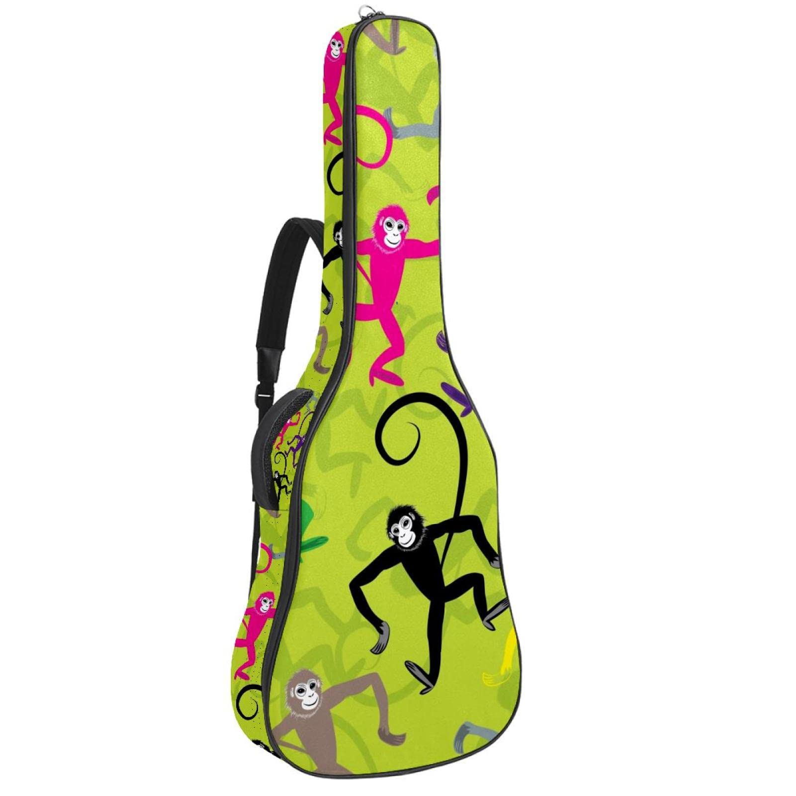 Torba na gitarę akustyczną, wodoodporny plecak, gruby, miękki, wyściełany, gitary akustyczne i elektryczne, gitara klasyczna, Kolor8, 42.9x16.9x4.7 in, Organizer do torby