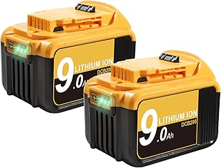 Upgraded 20V 9.0Ah Lithium-ion DCB206 Replacement Battery Compatible with Dewalt Battery DCB200 DCB205 DCB206 DCB206-2 DCB204 DCB204BT-2 DCB203 DCB201 with LED Indicator-2 Packs