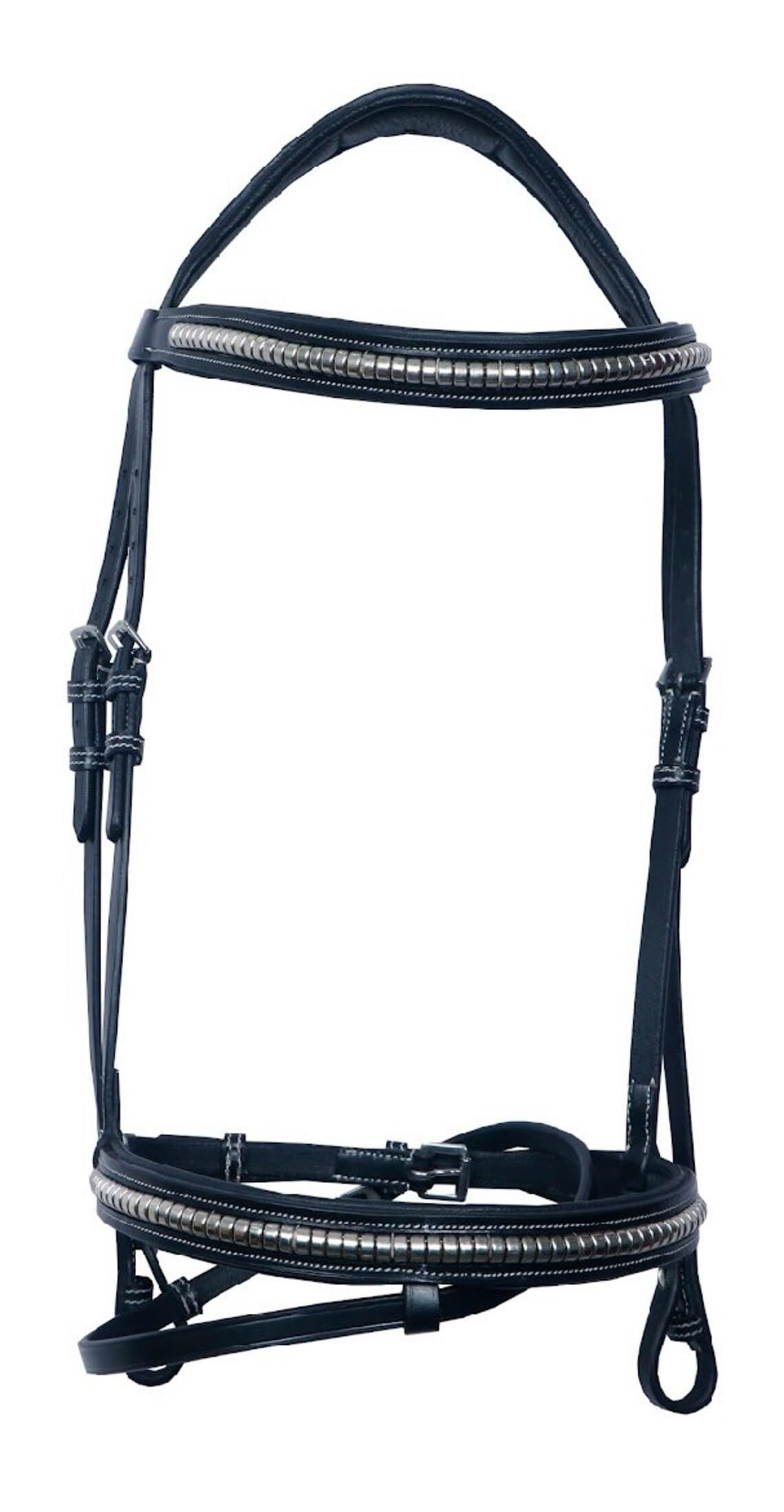 Pelle Horses Briglia con Frontalino, Nasiera e Sopratesta in Cuoio per Cavalli St-007 (Full)